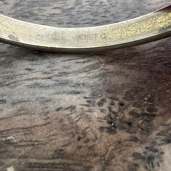 Vintage Monet Gold Tone Bangle Bracelet - Picture 3 of 4